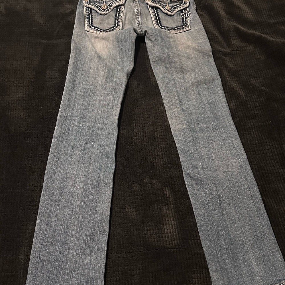 Miss Me girls Distressed Denim Jeans with Embellished Pockets - Picture 3 of 7